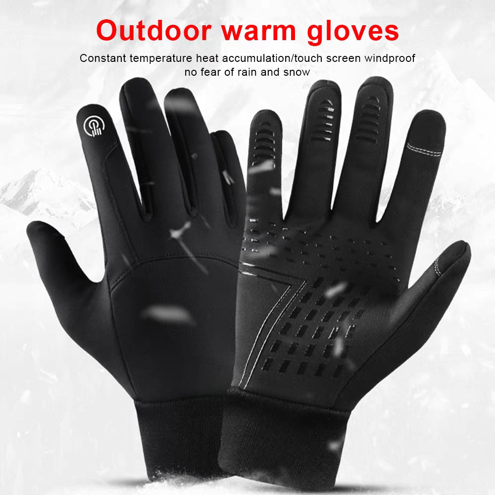 Waterproof Mitten Ski - ฤดูใบไม้ร่วงฤดูหนาวผู้ชายผู้หญิงถุงมือหน้าจอสัมผัสถุงมือกันน้ําWindproofกีฬากลางแจ้งWarm Thermalขนแกะวิ่งถุงมือสกี