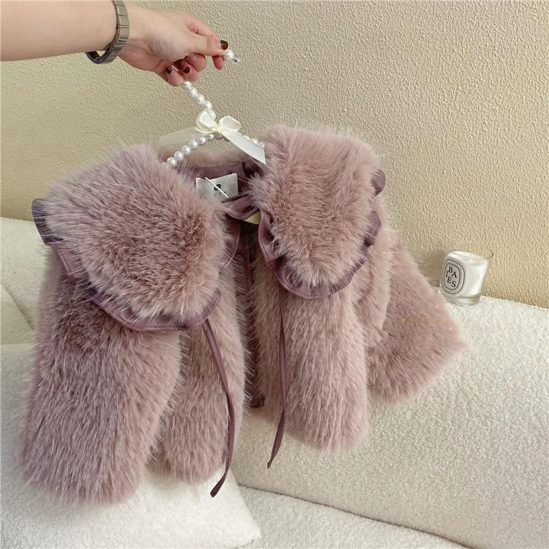 Winter Clothing Toddler - ฤดูหนาวหญิงเสื้อกันหนาวขนสัตว์ฤดูใบไม้ร่วงเสื้อผ้าเด็ก Plush หนาเด็กขนแกะปลอมสไตล์เด็กฤดูหนาวเสื้อผ้า