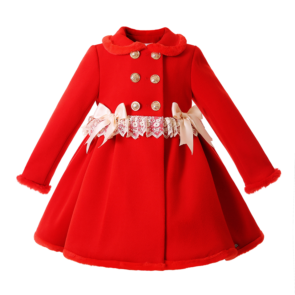Winter Clothing Toddler - เสื้อแจ็คเก็ตเด็กผู้หญิงสีแดงสำหรับฤดูหนาว ลายโบว์น่ารัก สำหรับเด็กอายุ 2 3 4