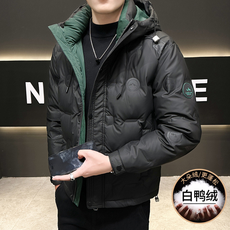 Quality Winter Clothing Jacket - เสื้อแจ็คเก็ตขนเป็ดคุณภาพสูงสำหรับผู้ชาย มีฮู้ด สวมใส่สบาย อุ่น สำหรับฤดูหนาว เสื้อพัฟเฟอร์ทรงหลวม