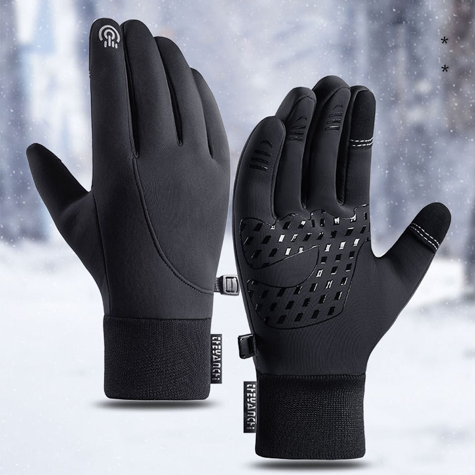 Waterproof Mitten Ski - ถุงมือ GTUBIKE สำหรับฤดูใบไม้ร่วงและฤดูหนาว สำหรับผู้ชายและผู้หญิง รองรับการสัมผัสหน้าจอ กันน้ำ