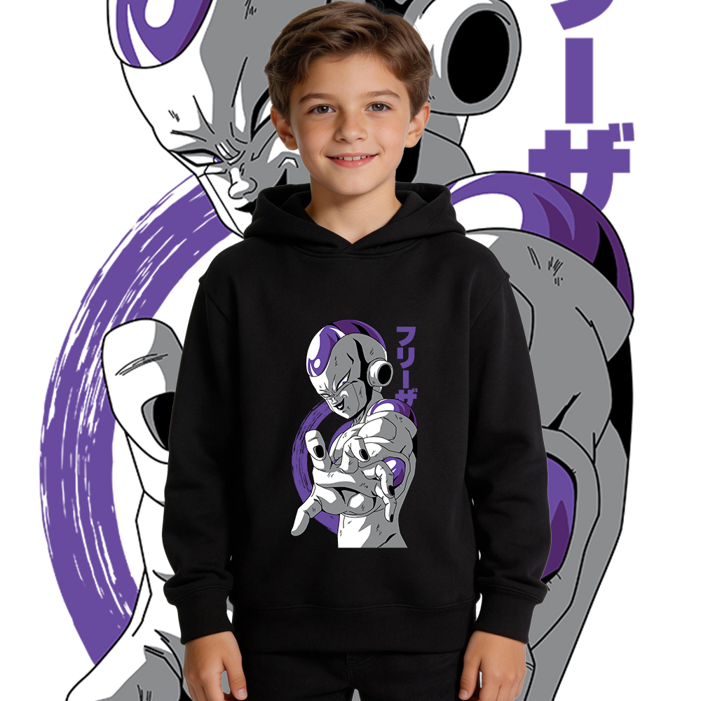 Winter Clothing Kids - เสื้อฮู้ดฟลีซพิมพ์ลายอนิเมะดราก้อนบอล Z สำหรับเด็กชายและเด็กหญิง เสื้อกันหนาวอุ่นๆ สำหรับฤดูใบไม้ร่วงและฤดูหนาว เสื้อฮู้ดลำลองสำหรับเด็ก