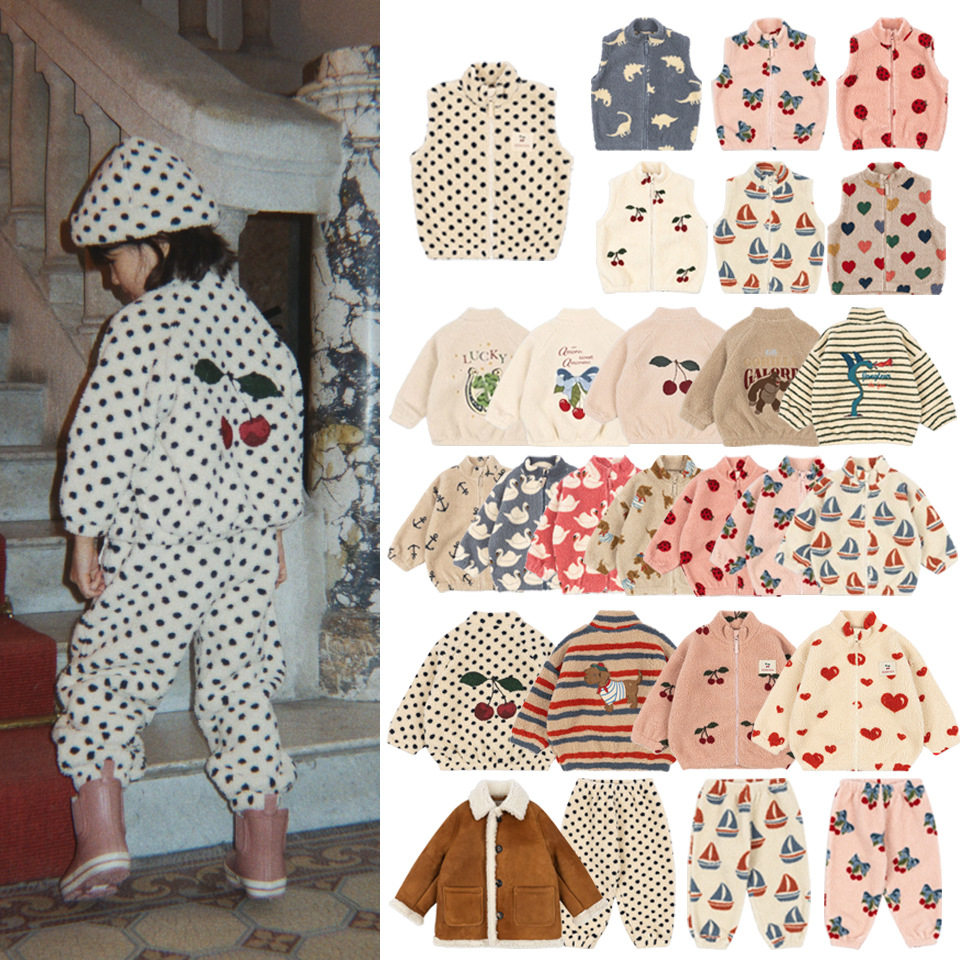 Quality Winter Clothing Jacket - เสื้อผ้าเด็กคอลเลคชั่นใหม่ประจำฤดูใบไม้ร่วง/ฤดูหนาว ชุดเสื้อกั๊กขนแกะซิปคุณภาพสูงสำหรับเด็กชายและเด็กหญิง + กางเกง ชุดเสื้อโค้ทขนสัตว์สำหรับเด็ก