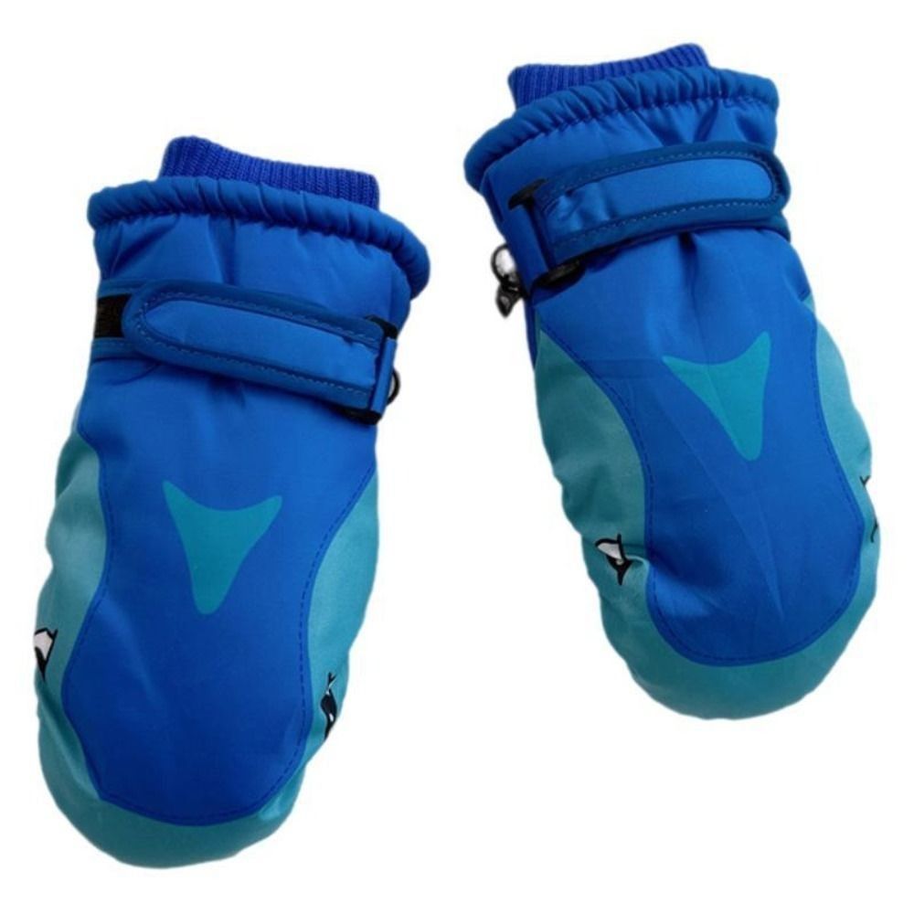 Waterproof Mitten Ski - การ์ตูนเด็กถุงมือสกีลายฉลามอบอุ่นถุงมือสโนว์บอร์ดกันลมกันน้ำฤดูหนาวถุงมือเล่นสกีกีฬากลางแจ้ง