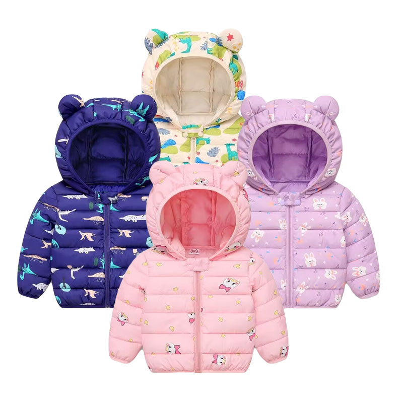 Winter Clothing Toddler - เด็กฝ้ายเสื้อเด็กการ์ตูนลงเสื้อแจ็คเก็ตเด็กHoodedเสื้อผ้าหญิงฤดูหนาวที่อบอุ่นเสื้อผ้าเด็กวัยหัดเดินเด็กOuterwear 0-5Y