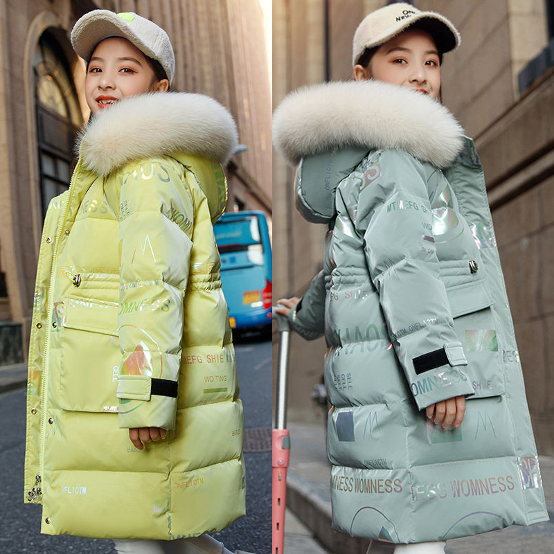 Winter Clothing Toddler - 5 to14 ปีหญิงลงเสื้อฤดูหนาว WARM ยาวสไตล์ Parka