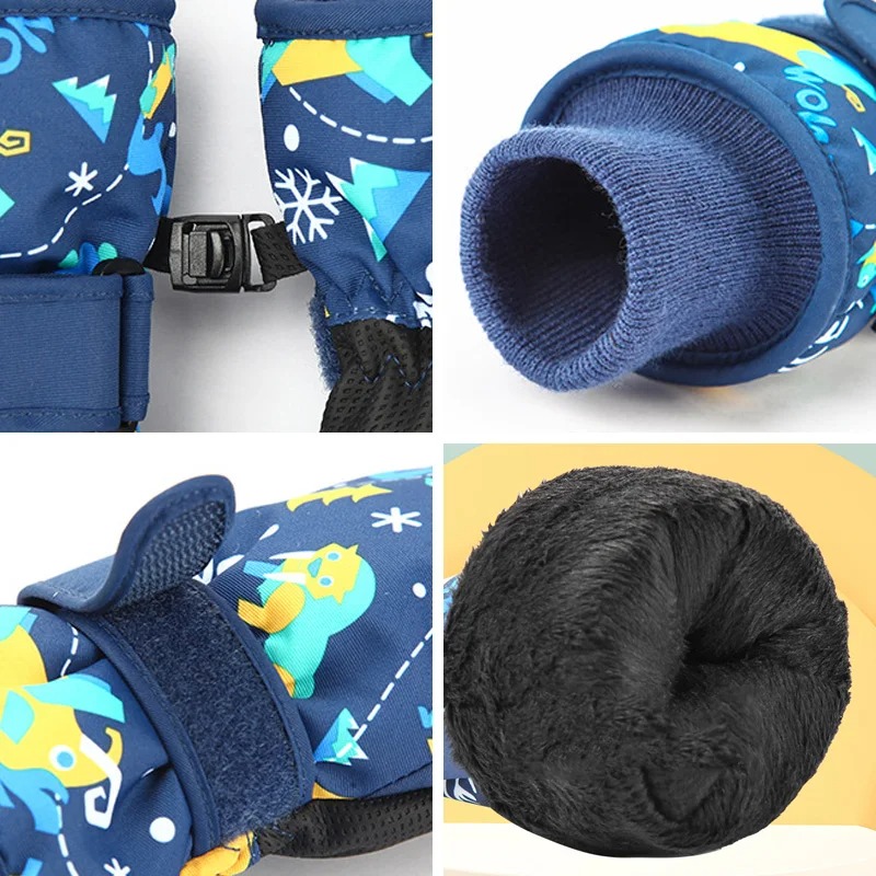 ถุงมือสกีเด็กฤดูหนาว ถุงมือเด็ - Waterproof Mitten Ski บทวิจารณ์และราคา