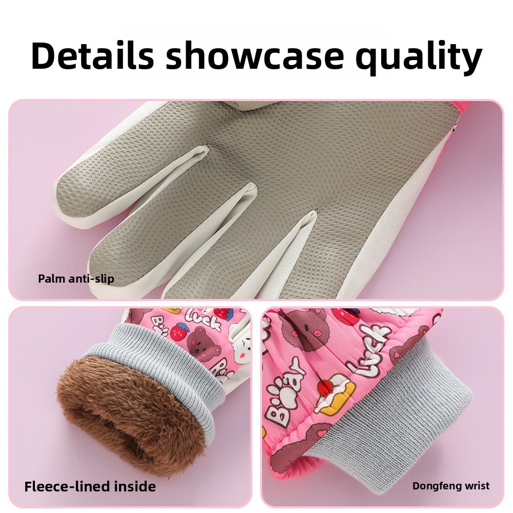 ใหม่หมีน่ารักถุงมือสกีกันน้ำกั - Waterproof Mitten Ski บทวิจารณ์และราคา