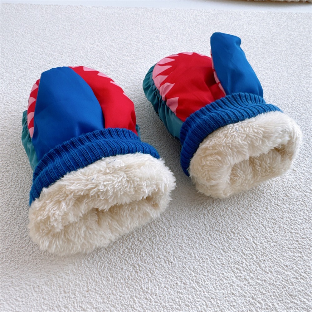 การ์ตูนเด็กถุงมือสกีลายฉลามอบอ - Waterproof Mitten Ski บทวิจารณ์และราคา